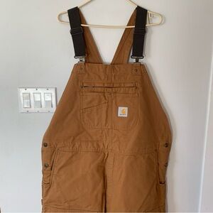 NEW Carhartt Duck Insulated Bib Overalls with Black Straps Mens XL Regular Loose